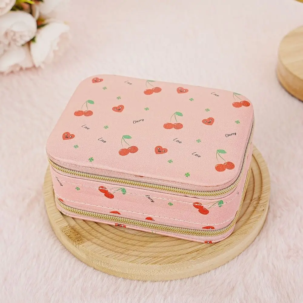 زهرة الكرز مجوهرات التعبئة حقيبة خواتم قلادة سعة كبيرة صندوق عرض المجوهرات بو الجلود المنظم