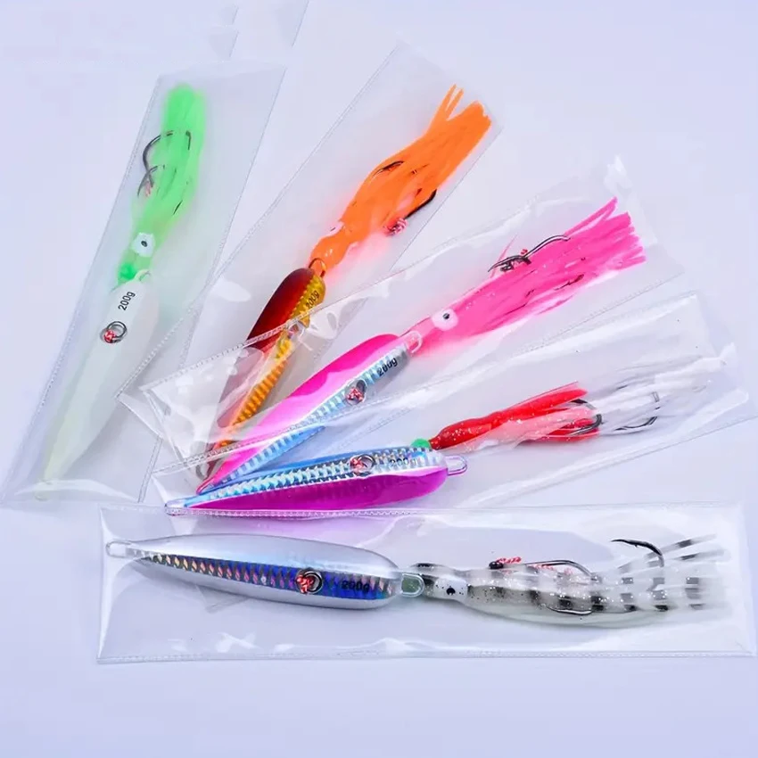 1Pcs Inchiku Jig Lures 40g-200g Slow Metal Jig Luminous Squid Hook Sinking Saltwater Spinning Fishing for Marlin Snapper Grouper view 5