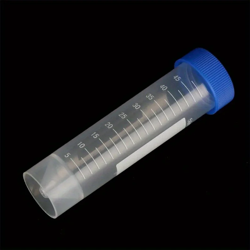 50ml Screw Cap Centrifuge Tubes, Flat Round Pointed Bottom Lab Sample Storage Vials Laboratory Test Supplies