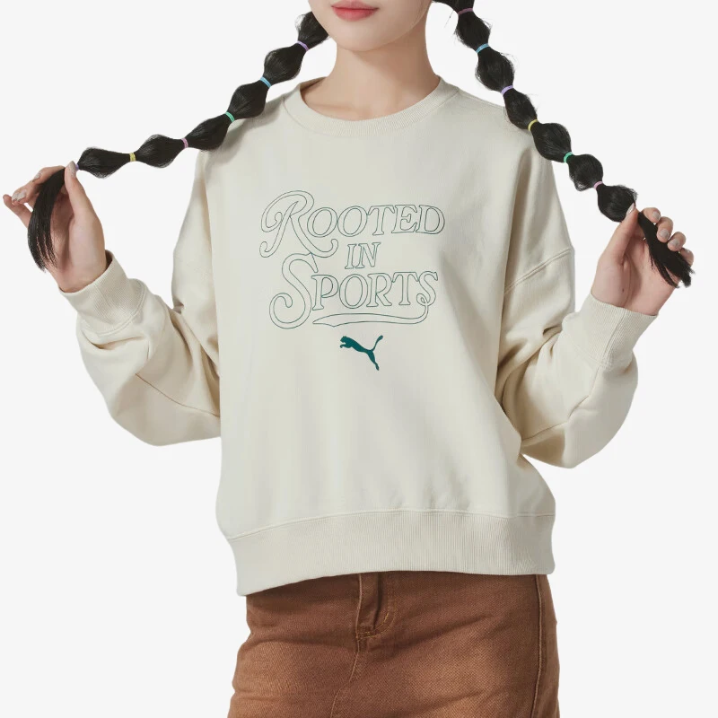 

Оригинальная женская модная толстовка с капюшоном Puma TEAM CC Crew TR W с минималистичным принтом 630952-80