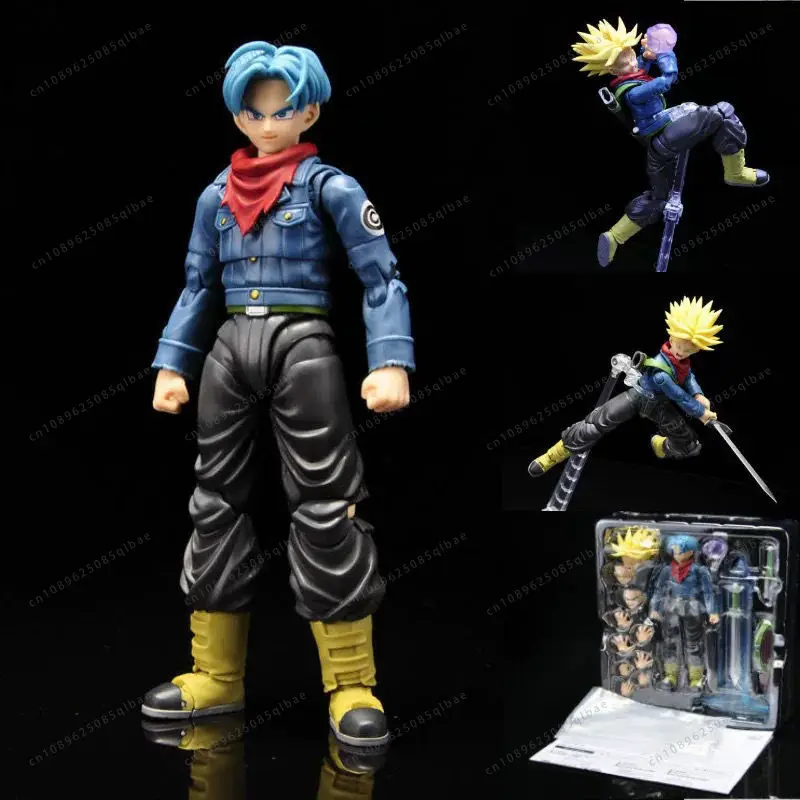 Dragon Ball Anime Figure 14cm Super Wd Trunks Figures Shf Super Saiyan Decoration Model Collectible Toys Kids Halloween Gifts