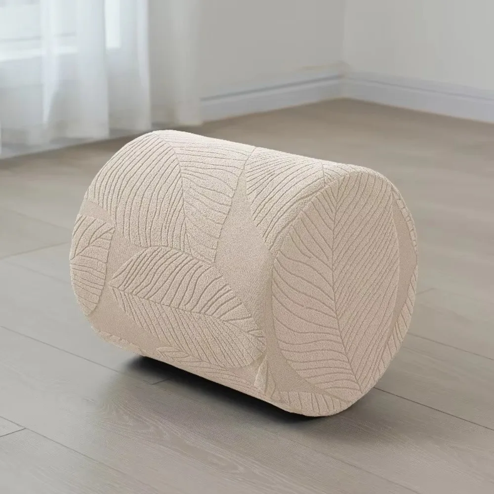 Fashion Elastic Ottoman Slipcover Leaf Jacquard All-inclusive Footstool Cover Non-Slip Washable Protective Cover For Living Room