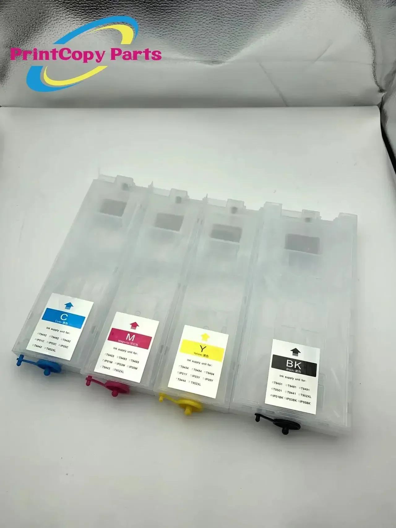 1Set T9451-T9454 Refillable Ink Cartridge for Epson WorkForce Pro WF-C5290 WF-5210 WF-5710 WF-C5790 BK 600ml CMY 320ml