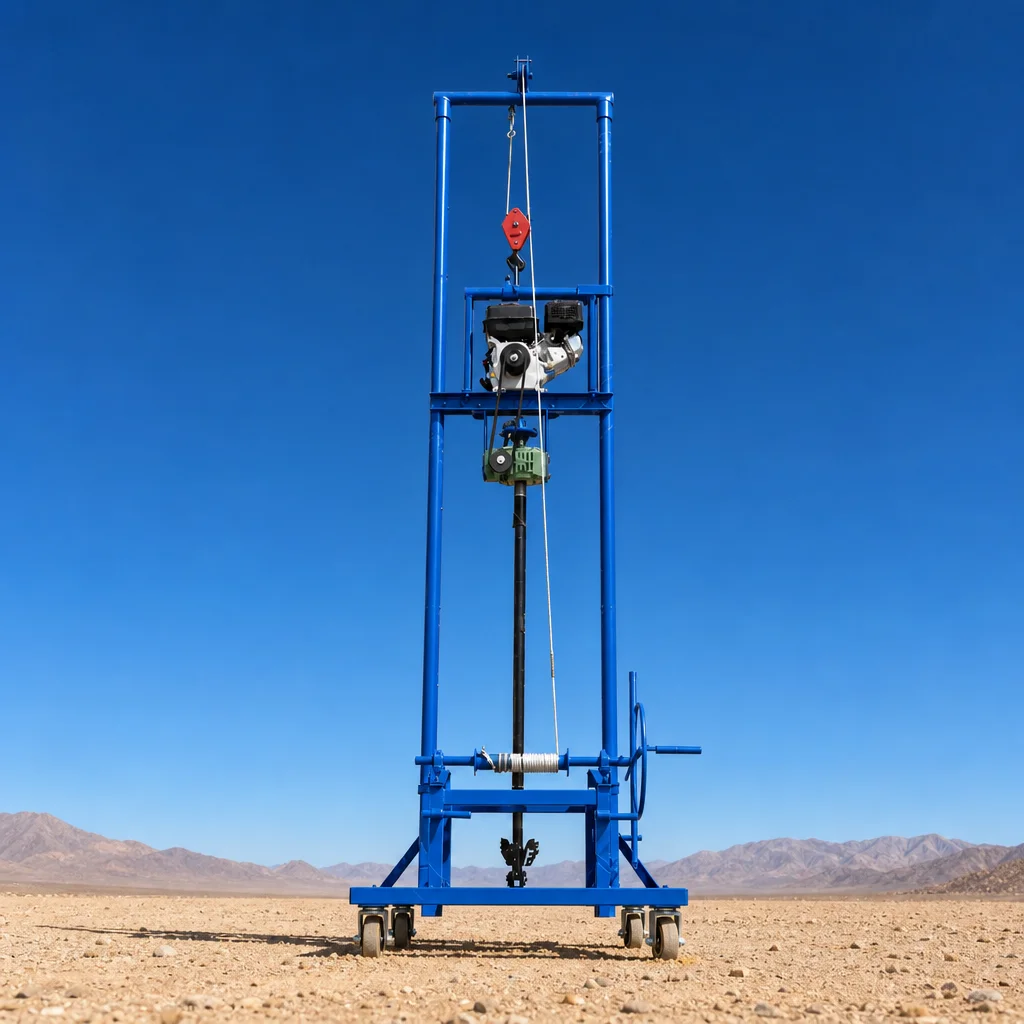 Customized Water Well Drilling Rig Gantry Structure 80 Meters Deep Petrol Diesel Engine High Working Efficiency Drilling Machi
