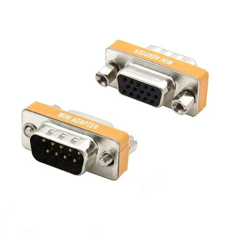 Metall Mini Serial Port 9Pin Display zu DB15Pin Stecker Buchse Konverter HD15/DB9 VGA (D-SUB, RGB)