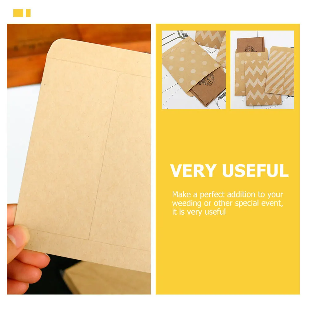 

80Pcs Kraft Paper Gift Card Storage Bags for Cash Coins Invitations Wedding Party Supplies Tip Envelopes Multi-Function Compact