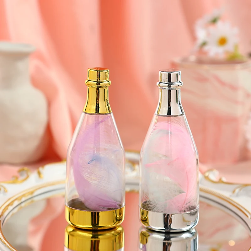 샴페인 병 플라스틱 캔디 상자, DIY 미니 캔디 보관 포장 상자, 베이비 샤워, 웨딩 선물 상자, 파티 장식, 1 개
