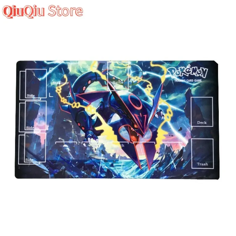 Sky Rayquaza Lightning Effect TCG Playmat Waterproof Non-slip Desk Mat