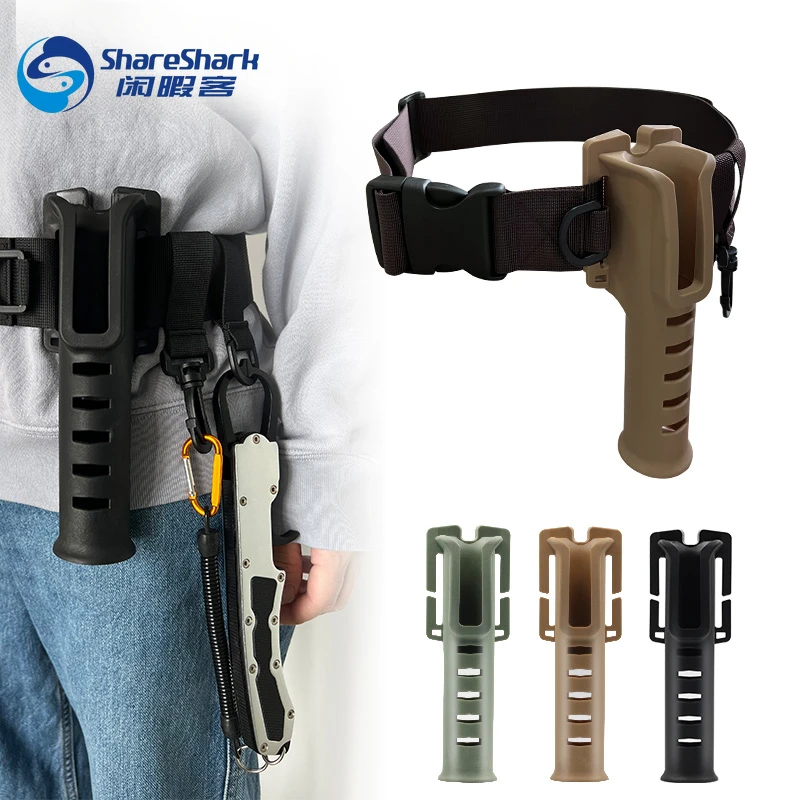 

Fishing Tools Waist Belt Rod Holder Adjustable Waist Wading Belts with Portable Pole Inserter for Spinning Reel Holder