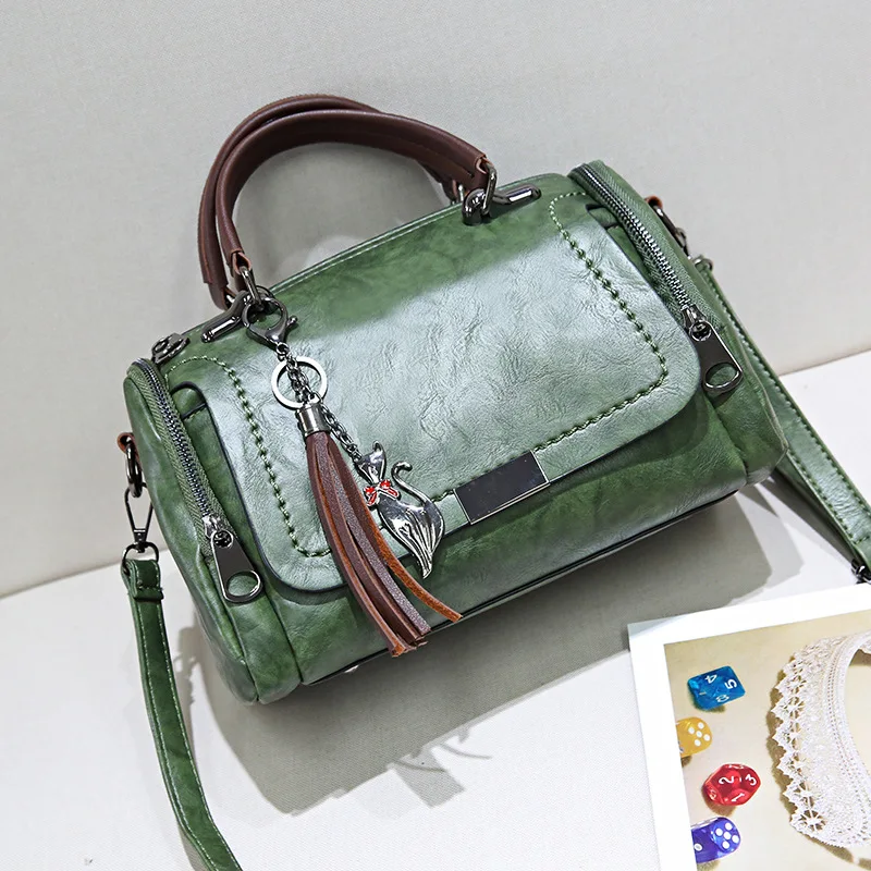 

Tassel Decor Handbag, Women's Large Capacity Shoulder Bag, Fashion Zipper Crossbody Bag With Removable Strap