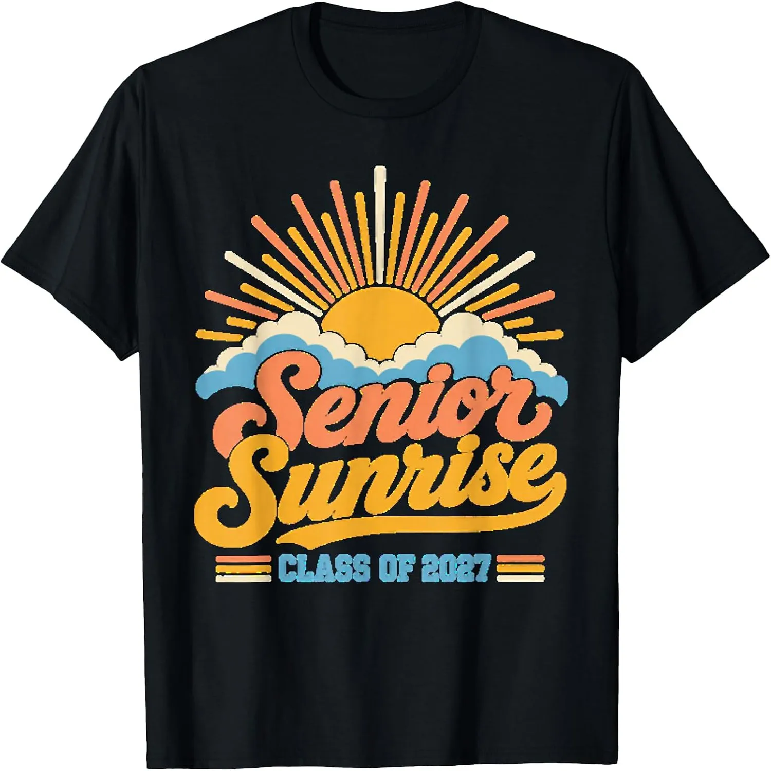 Senior Sunrise Class of 2027 Retro Graduation T-Shirt