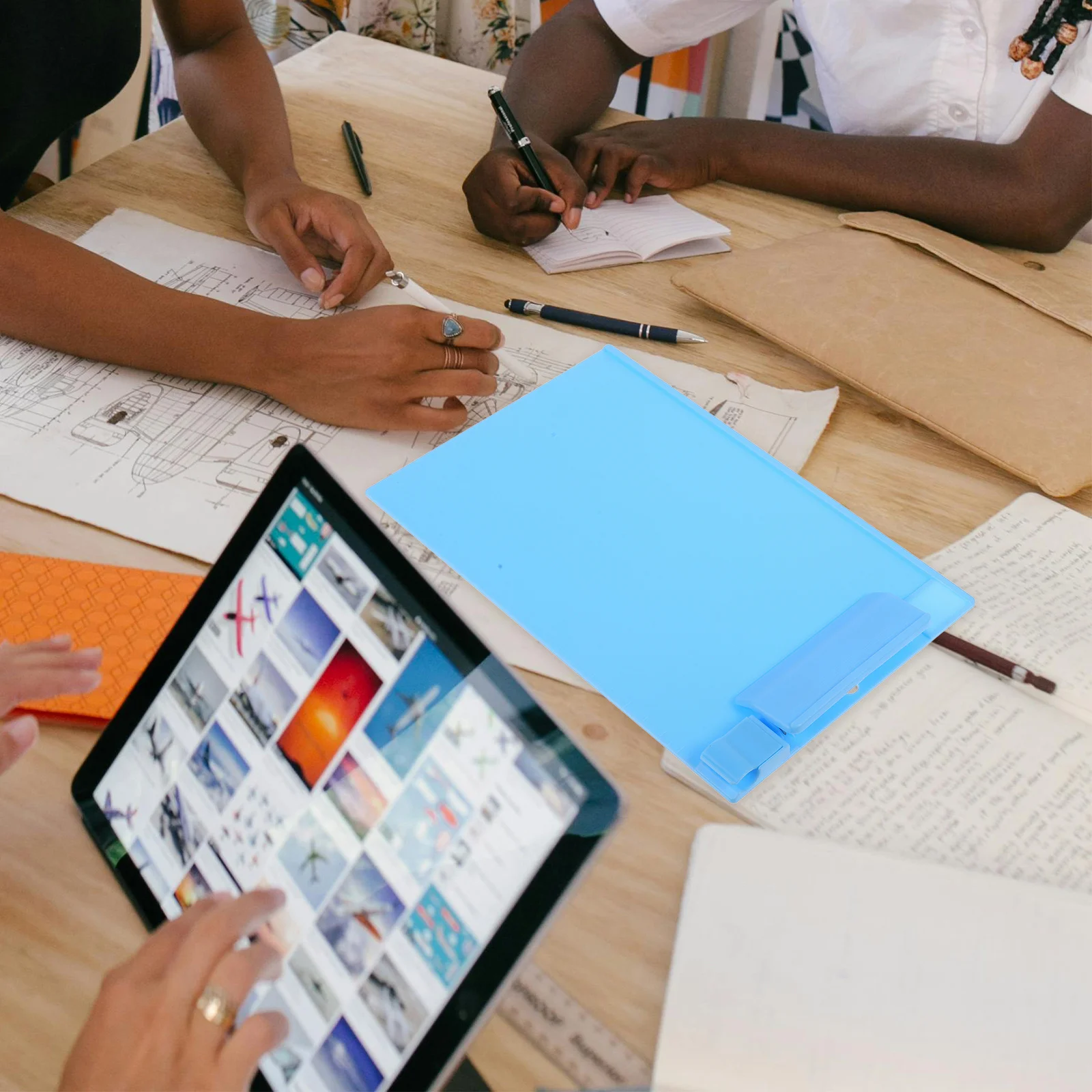 

Зажим для профиля буфера обмена A5, держатель для бумаги в твердом переплете, папки для письма, небесно-голубой для школы, офиса, портативный, легкий вес