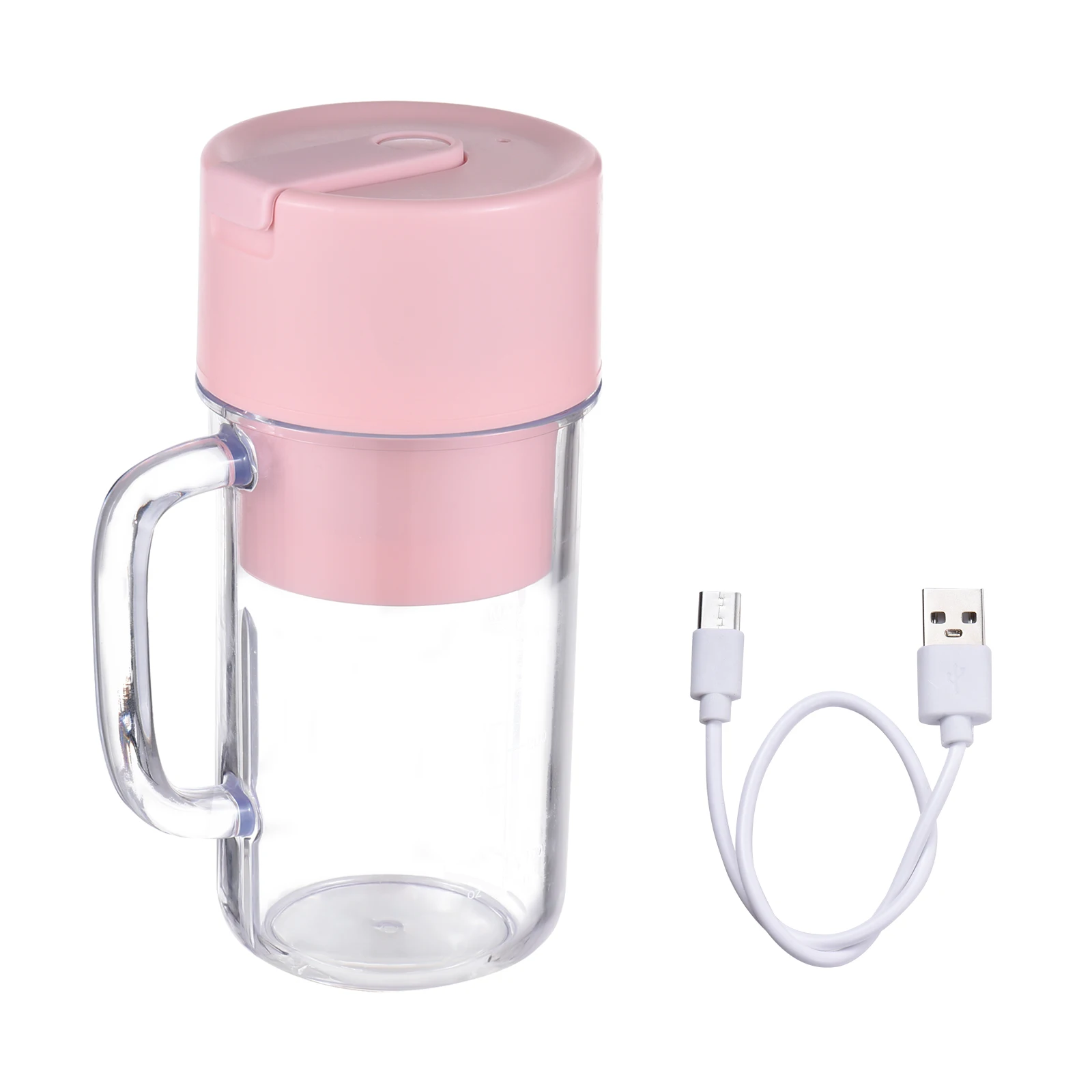 Portable Blender for Shakes and Smoothies 340ml Mini Blender with Handle 6 Blades Waterproof USB Type-C Rechargeable Blender