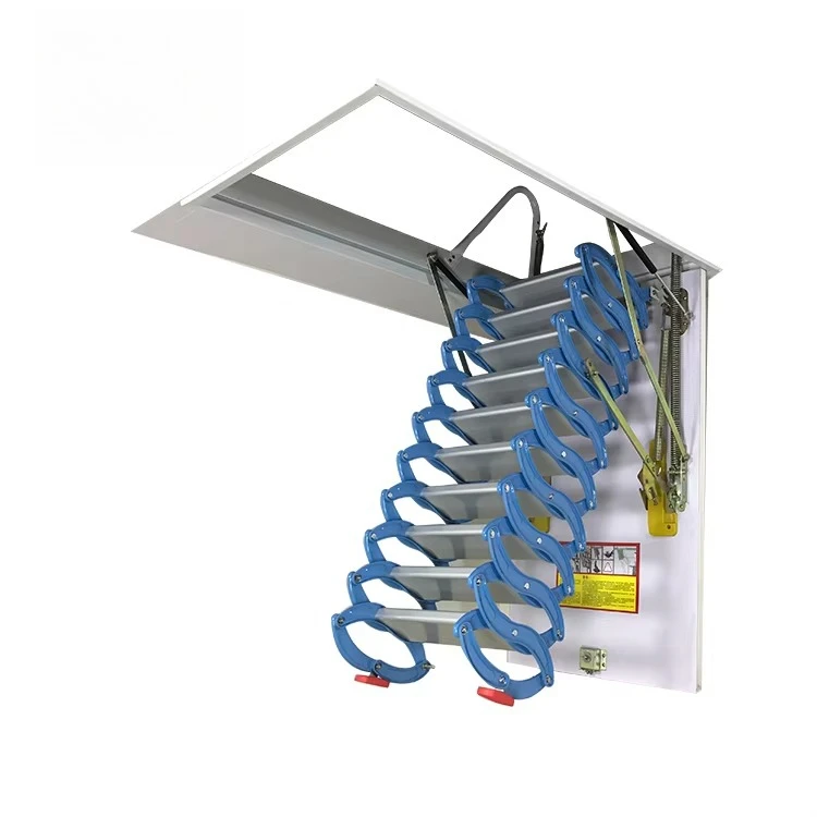 Aluminium Emergency Folding Telescopic Loft Ladder, Easy to Use, Space Saving, 3.8M Extendable Ladder for Home Attic Access