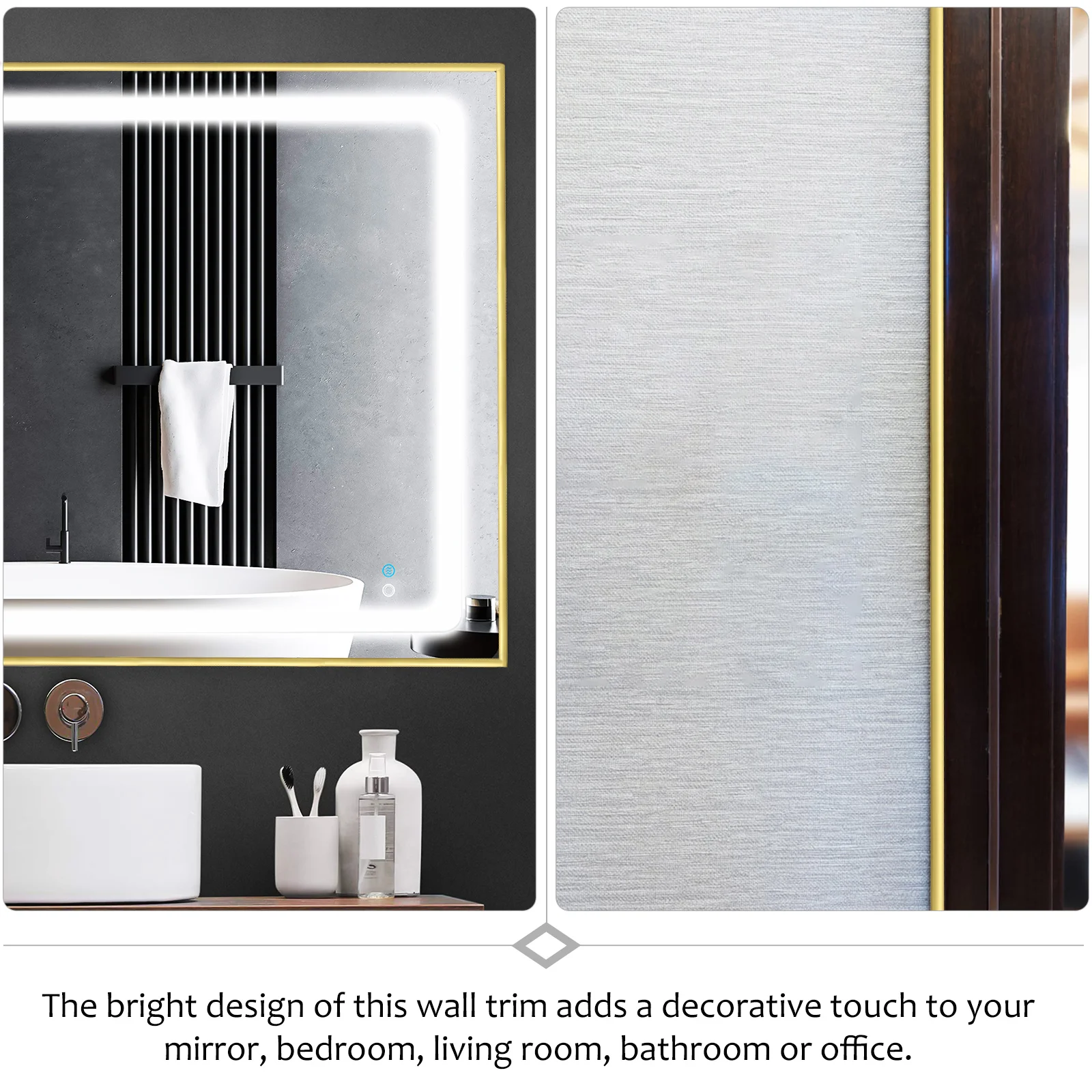 

PVC Wall Trim Molding 2 Rolls Easy Installation Peel and Stick Flexible Trim Bright Color Multi Functional Border