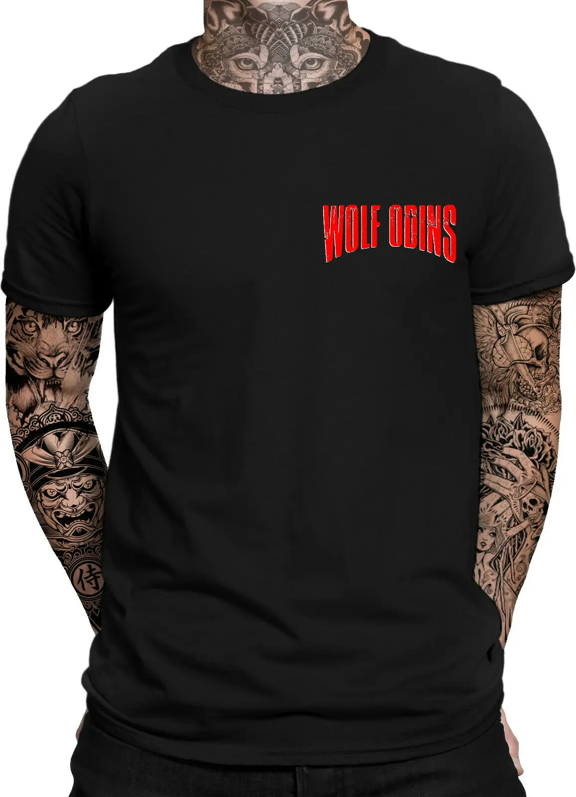 2sides Wolf Odin\'s | Thor | Vikings | Ragnar | Valhalla Rising | Walhalla Men\'s 100% Cotton Casual T-shirts Loose Top Size S-3XL