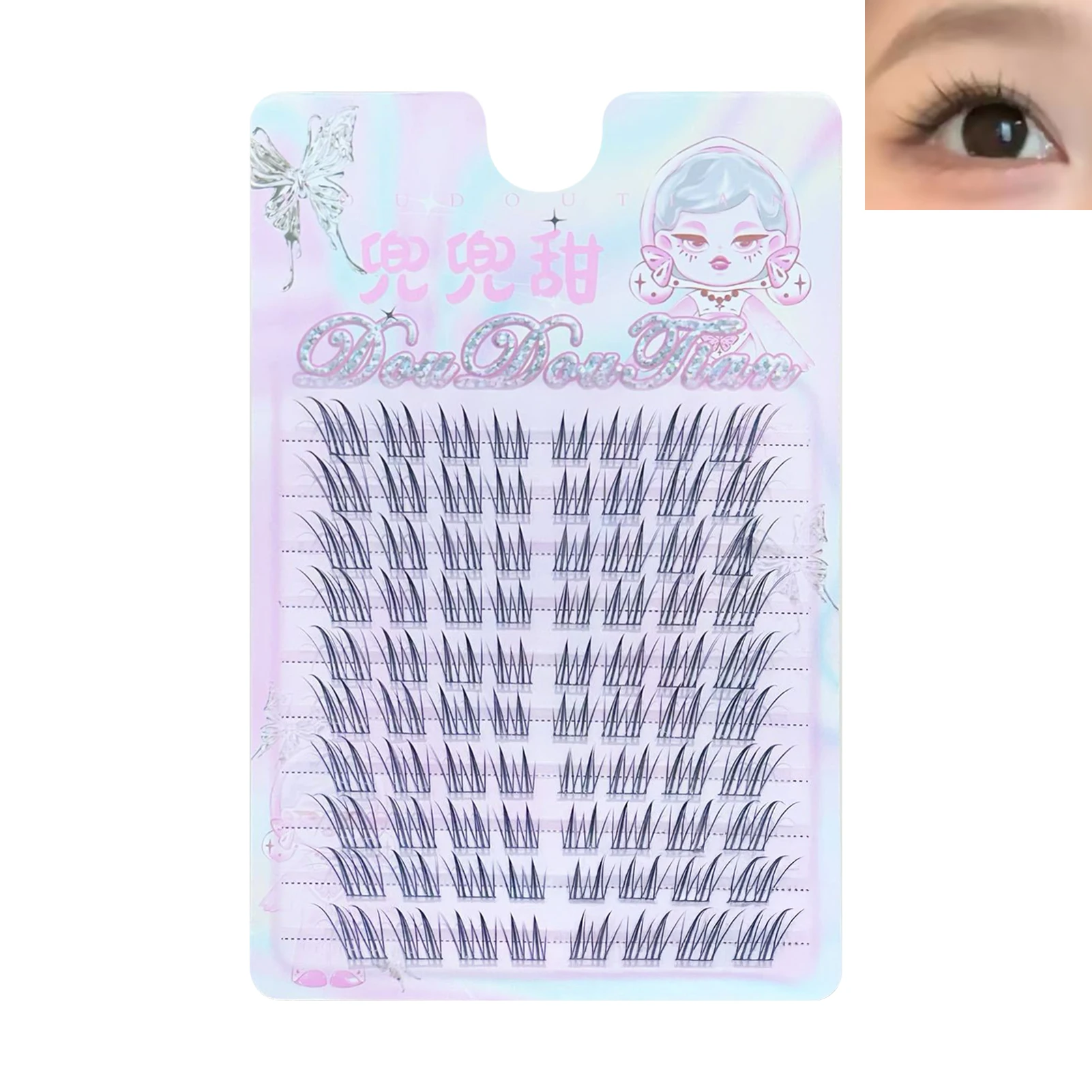 3/10 Rows Soft Individual Anime False Eyelashes Spiky Foxes Style Natural Eyelash Extensions Time-saving Choice For Beginners
