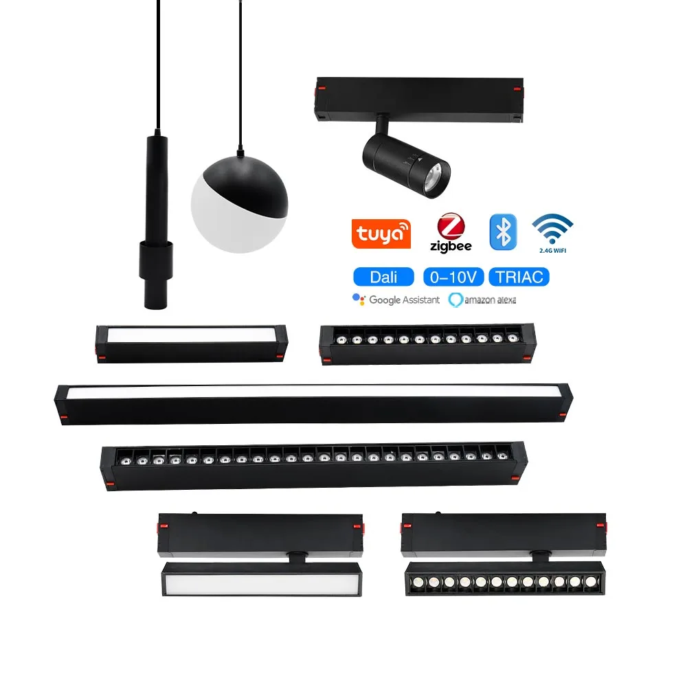 New Design 30W 40W 50W Slim Magnetic LED Track Light Dimmable Mini Adjustable COB LED Magnetic Spot Track Light For Hotel Shop