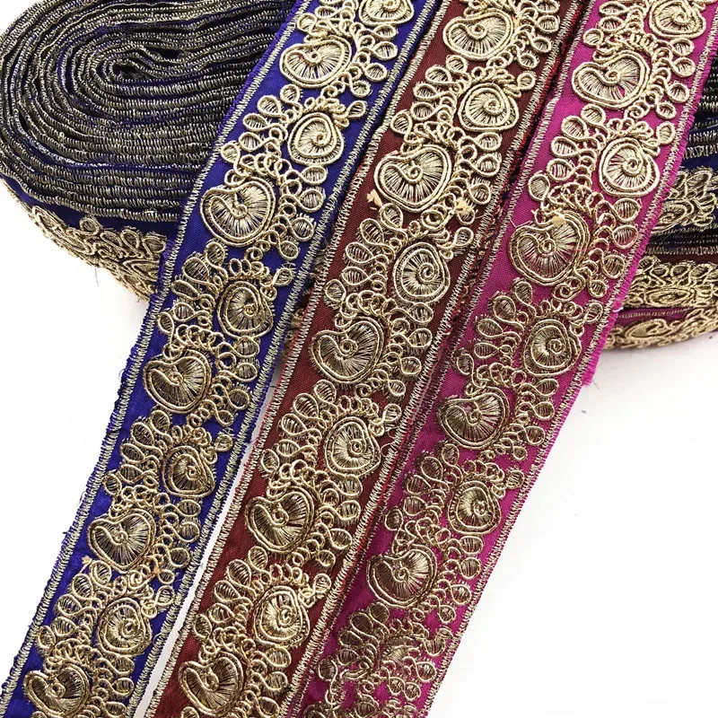 1 Yards 3cm Wide Ethnic Embroidery Ribbon Lace Trim DIY Clothes Bag Accessories