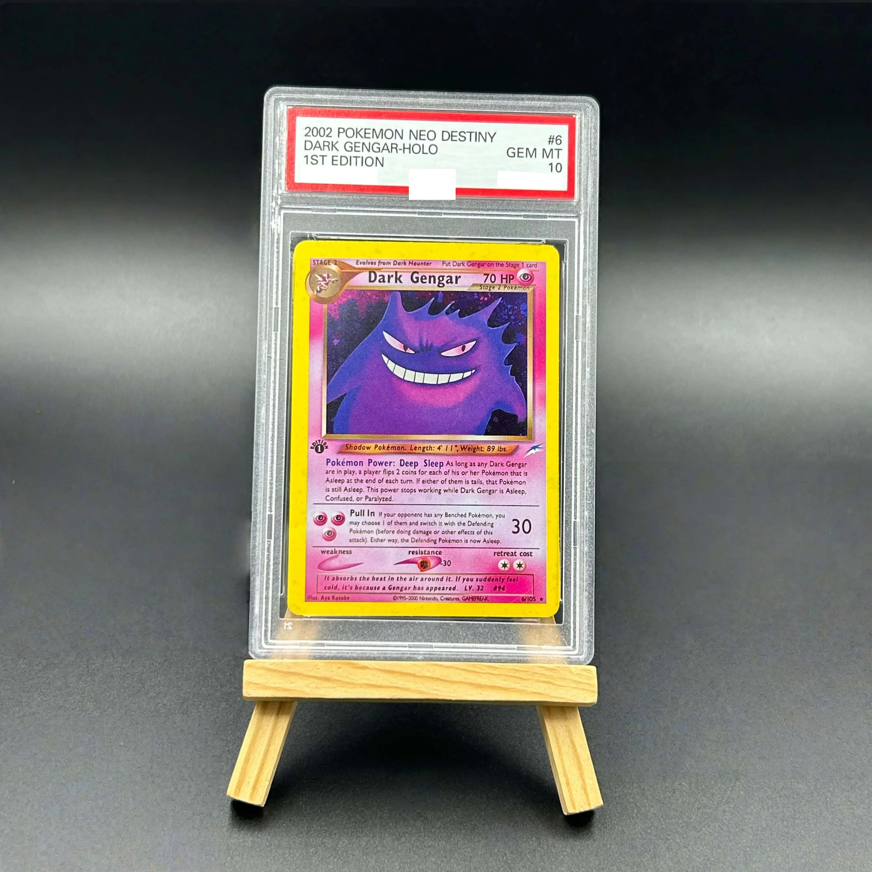 

2002 Pokemon Neo Destiny Dark Gengar Holo Textured Card - 1st Edition Gem Mint 10 Collectible TCG