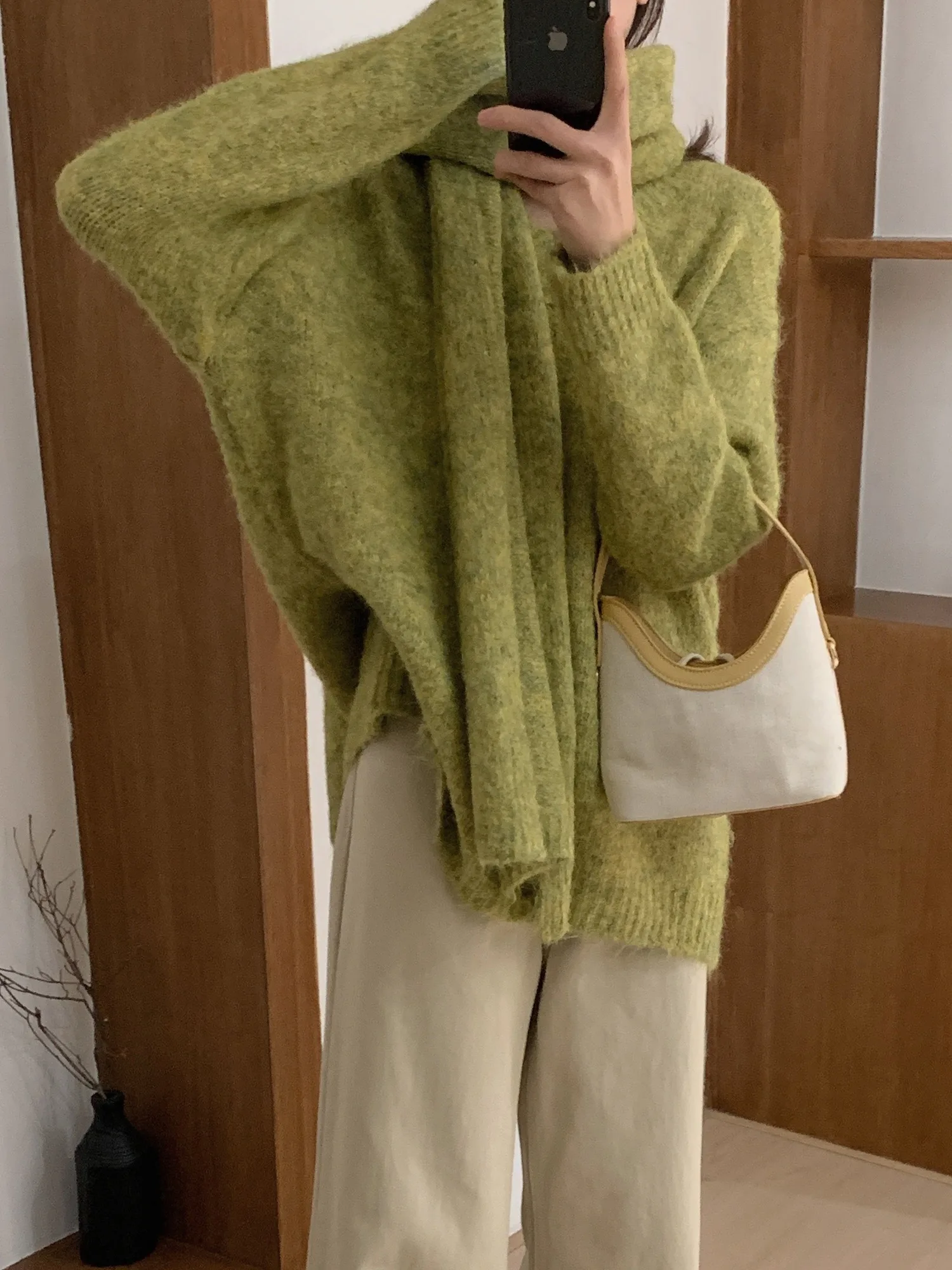 

Свободный длинный свитер Sve V-Ne, женский осенне-зимний удобный мягкий корейский пуловер Crew Ne, модная уличная одежда