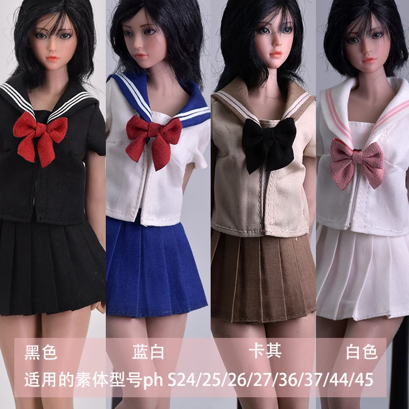 1/6 Scale Girl School Uniform Bow Tie Socks Set Clothes Model Fit Tbl Small Bust 12 Inch Action Figure Body Collection Toys Doll