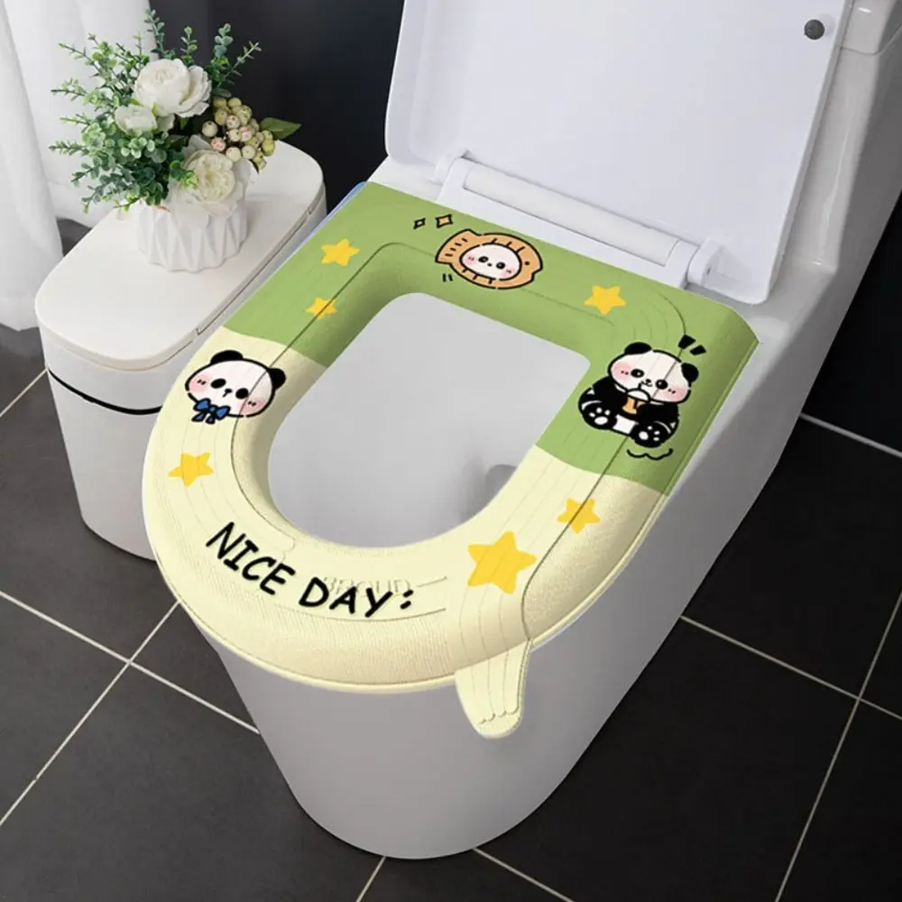 

Reusable With Handle EVA Toilet Seat Cover Cartoon Thicker Toilet Seat Cushion Waterproof Closestool Mat Household