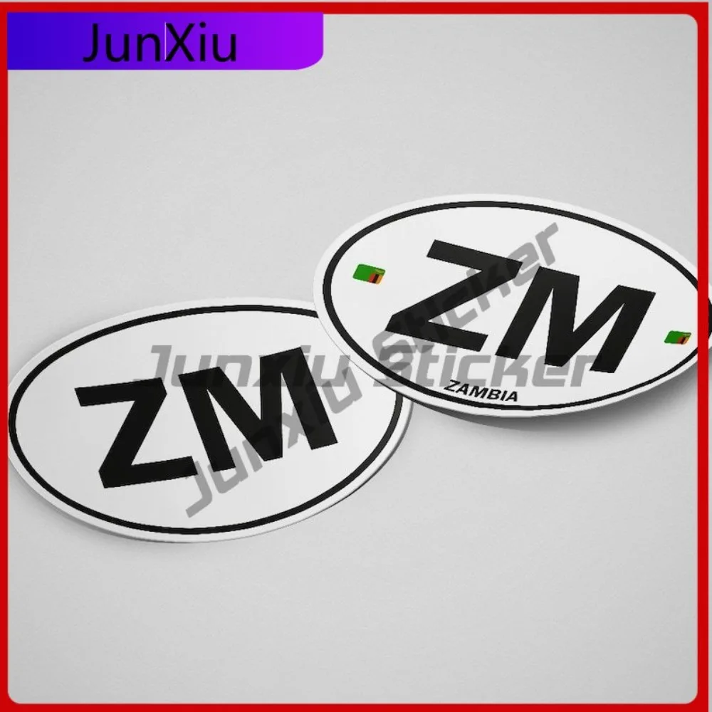 

Zambia Flag Sticker Oval-shaped White and Black Country Unique Letter Boxes Trunks Scratch Proof Anti UV Car Styling Auto