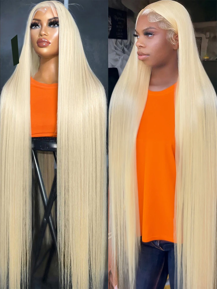 HD Transparent 613 Blonde Straight 250 Density 13x4 13x6 Lace Front Human Hair Wigs For Women Brazilian 40 Inch Lace Frontal Wig