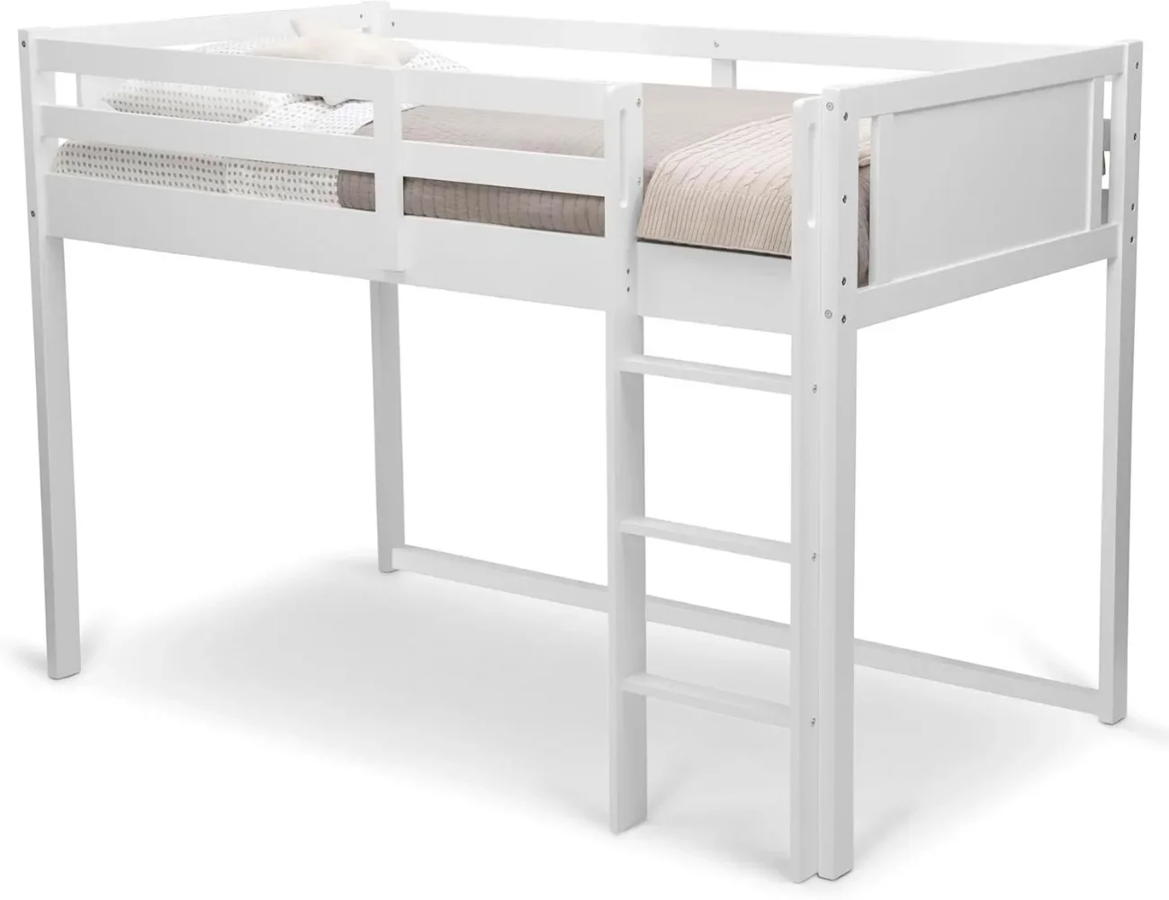 Delta Children Twin Loft Bed with Guardrail and Ladder (Coordinates with Disney Princess & JoJo Siwa Tents Sold Separately)