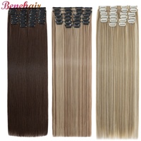 BENEHAIR 180g Straight Clip in hair extensions 22\