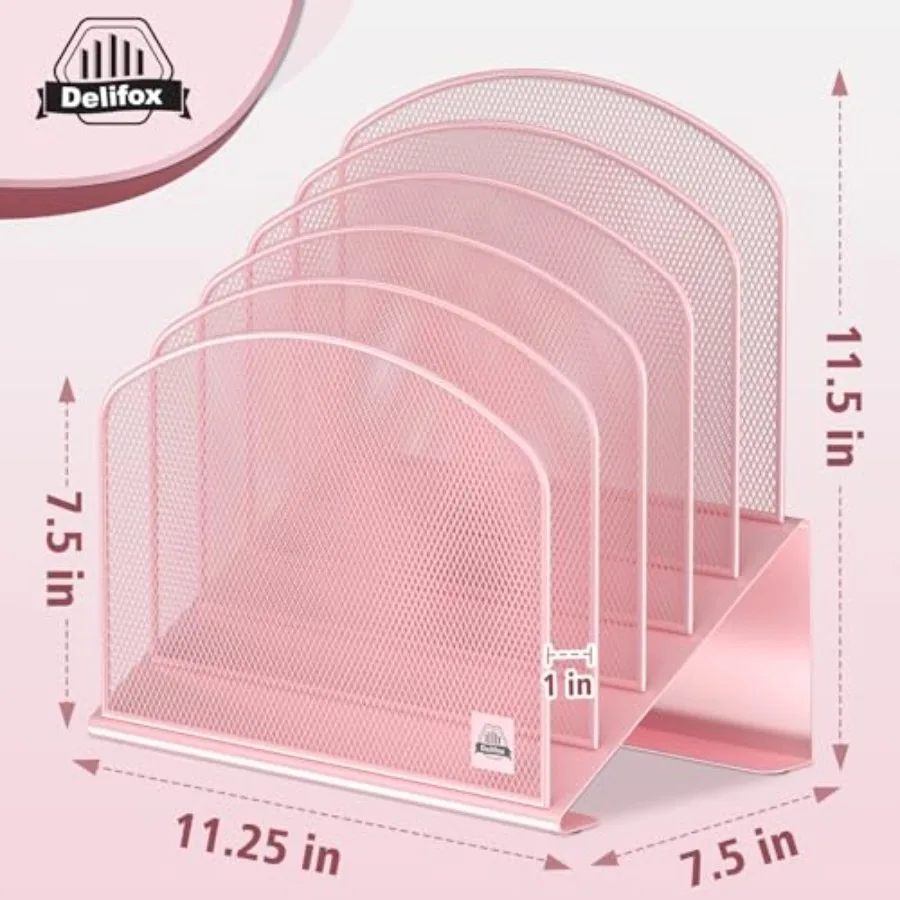 منظم ملفات مكتبي مائل مكون من 5 أقسام حامل مجلد ملفات عمودي حامل رف معدني فارز الملفات لسطح المكتب والفصول الدراسية أو