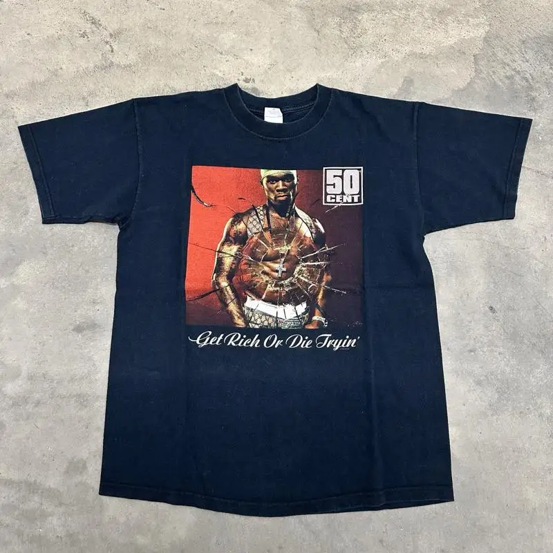 

Винтаж 2003, 50 Cent ÄonimGet Rich Or Die Tryin Äô Tour Футболка Размер Большой Рэп