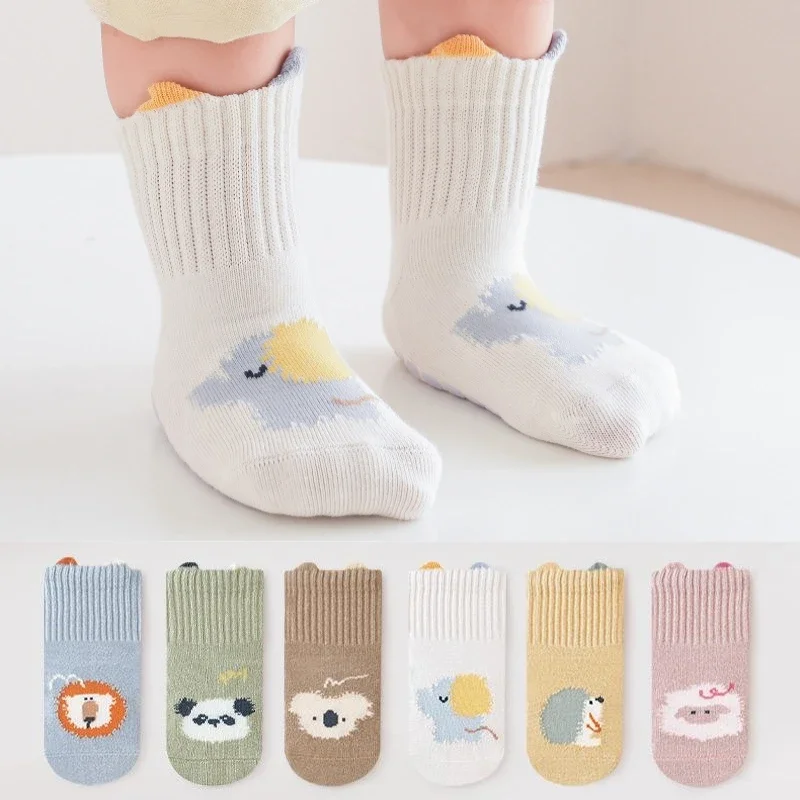 Spring Autumn Children Kids Anti-slip Long Socks Cartoon Soft Baby Toddler Home Trampoline Socks Boys Girls School Sports Socks