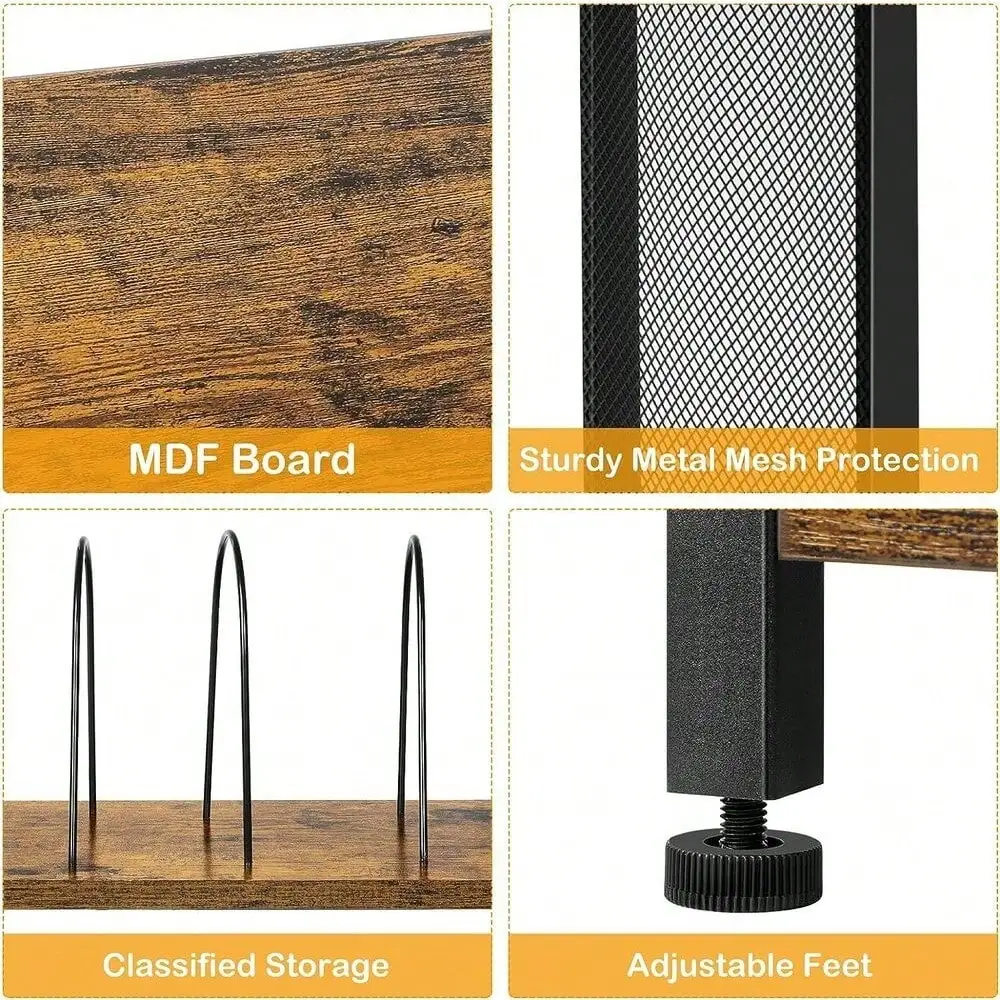 3 Tier Side Table Record Player Stand Table With Vinyl Storage Hold 170 Albums