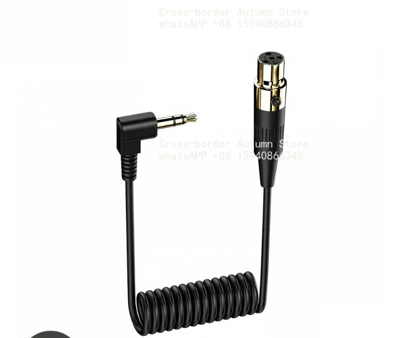 For Mini XLR Mini XLR Female to 3.5mm Stereo TRS Camera Microphone Audio Spring Telescopic Cable 0.5m