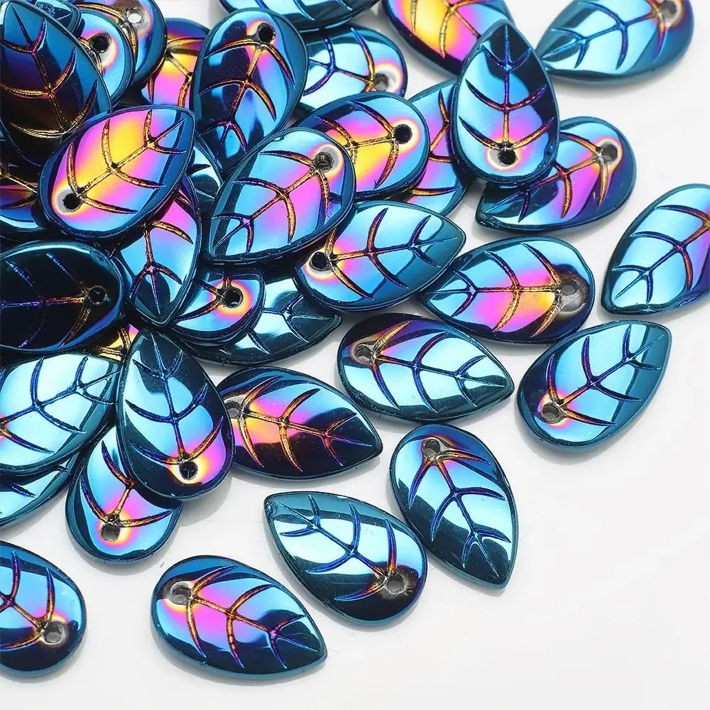 50 Stuks 10x18mm Glad Glas Blad Kralen Kristal Kralen Losse Kralen Voor Sieraden Maken Diy Armband ketting Oorbel Accessoires