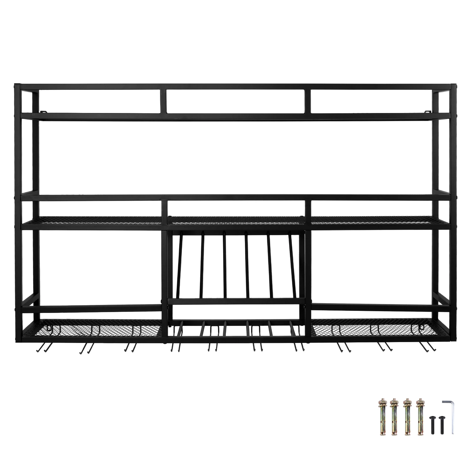 

Настенная винная полка на 3 яруса с держателем для бокалов, подвесная полка для алкоголя, настенная, для домашнего бара, столовой, кухни, гостиной