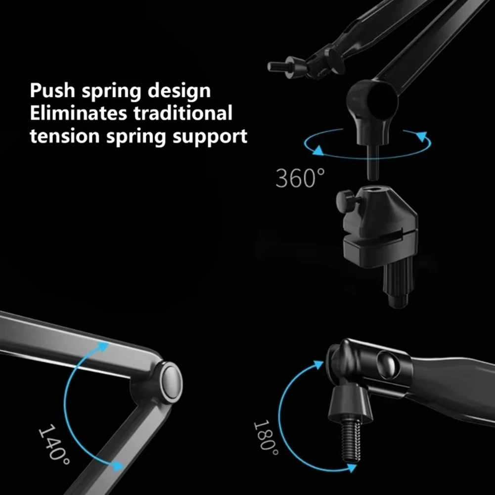 A003 New Desktop Microphone Holder Press Adjustable Mic Cantilever Stand Suspension Boom Scissor Arm for Live Streaming