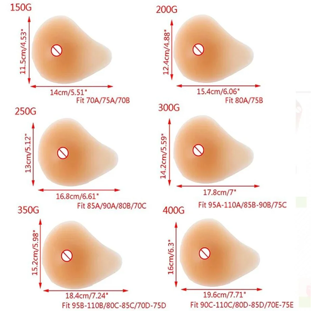 100g-600g1PCS Forma de espiral Postoperatorio Silicona Forma de pecho falso Prótesis mamaria artificial para mastectomía