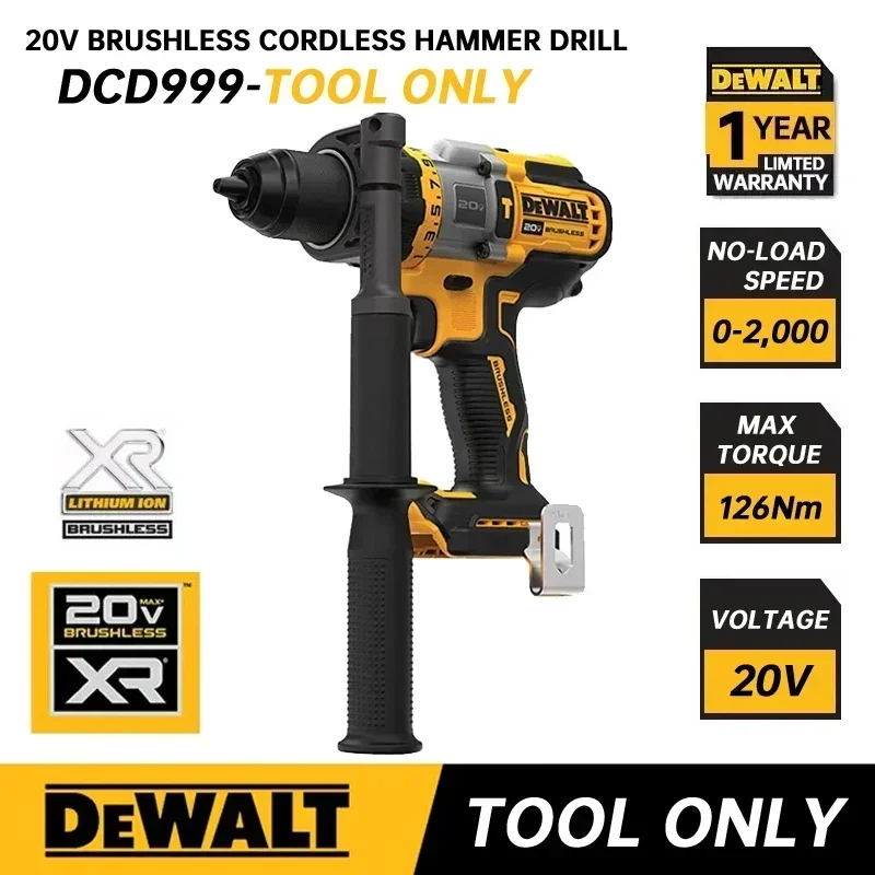 

DEWALT DCD999 Brushless Cordless Hammer Drill/Driver 20V Flexvolt Advantage 2000RPM Impact Drill Brushless Motor Power Tools