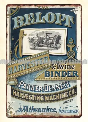 1880s farming harvester twine binder Farm House metal tin sign indoor wall decor sign