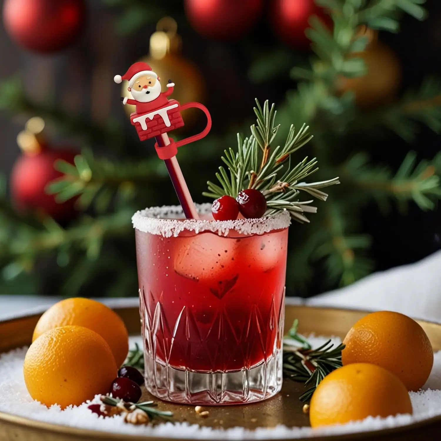 10mm Christmas Straw Covers Cap for Stanley Cup Tumblers Accessories, Reusable Straw Cap Stopper for Straws Tip Lids