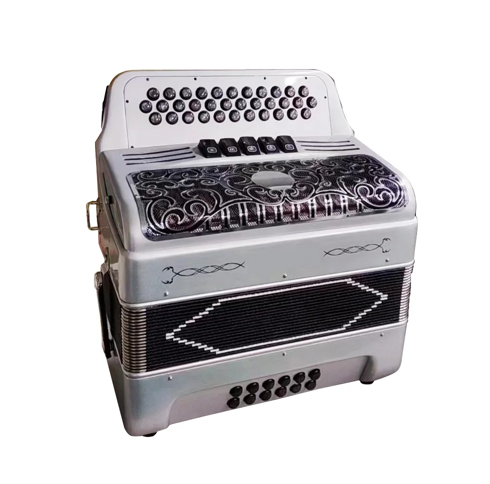 Seasound Factory 34 Buttons 12 Bass 3 Register Silver Student Accordion Accordions Musical JB3412C