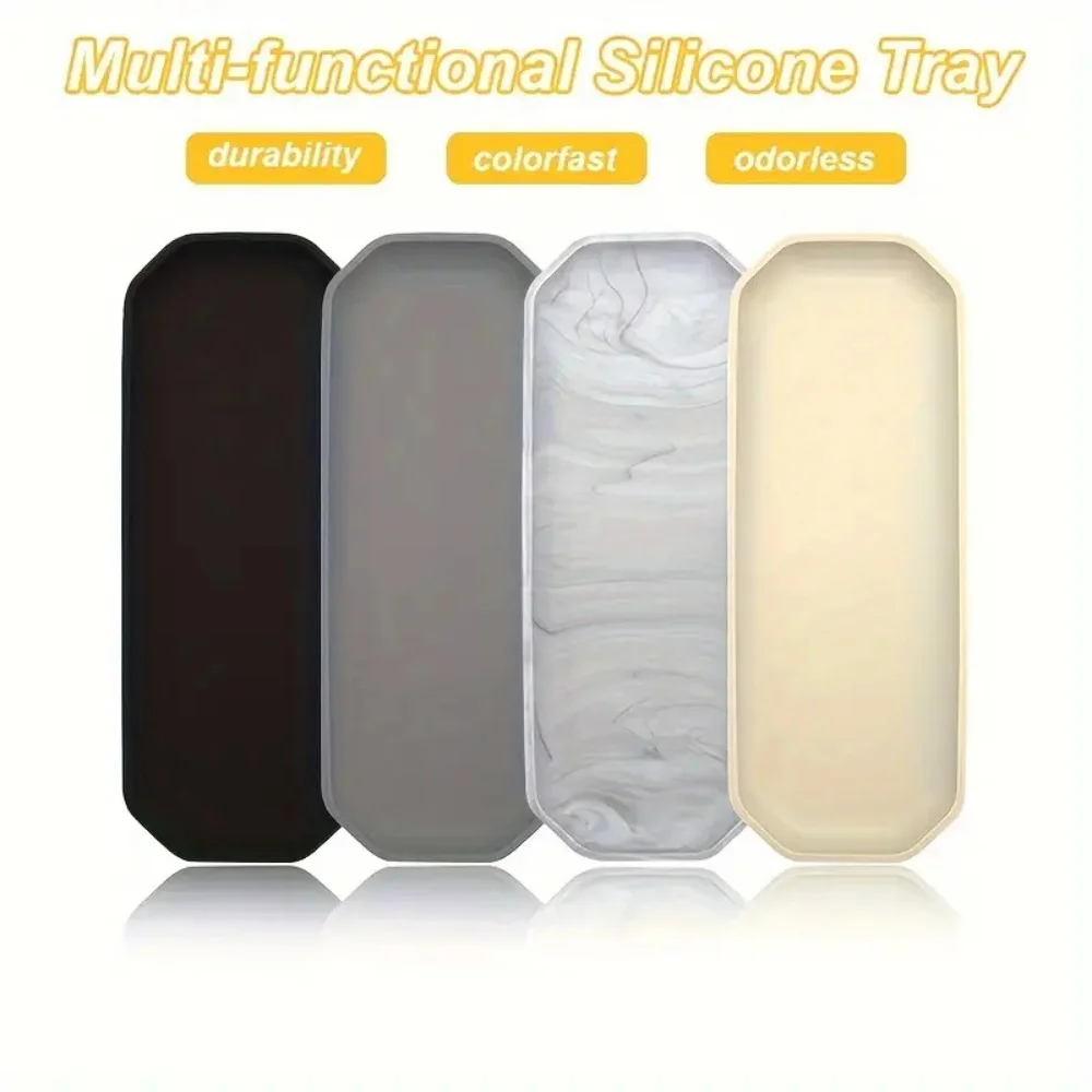 Bandeja de Almacenamiento de Silicona de Ocho Lados, Bandeja Decorativa, Hecha de Silicona, Antideslizante y Resistente a Caídas