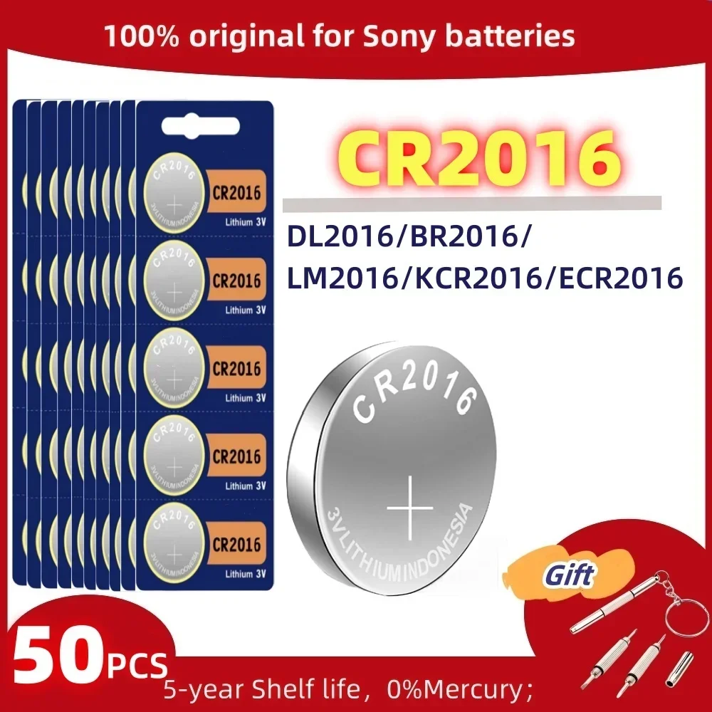 50PCS Original For Sony CR2032 CR2025 CR2016 CR1632 Lithium Battery Watch Calculator Car Key Remote Control Button Coin Cells