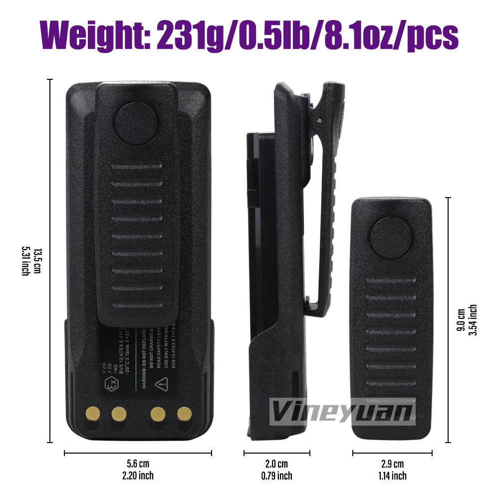 Imagem -02 - Bateria Atex do Impacto de Nntn8359a para Motorola Dp4000ex Dp4401ex Dp4801ex Xir P8608ex Xir P8668ex Xpr7350ex Xpr7550ex Rádio Dgp8550e