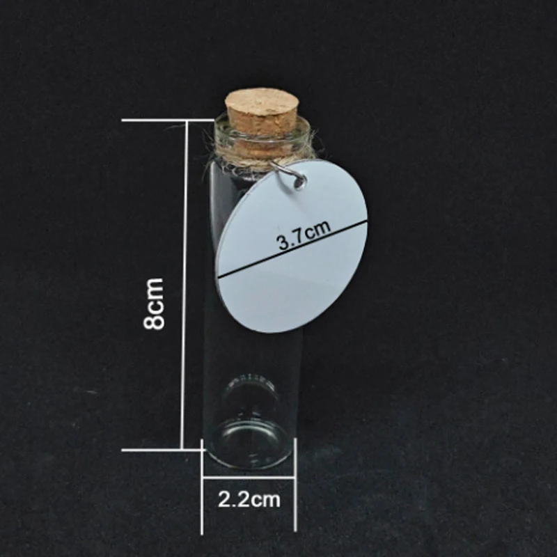 Personalized Drift Bottle Wishing Bottle Small Glass Message Bottle Double-Sided Printing Diy Craft Decoration Decoration Gift