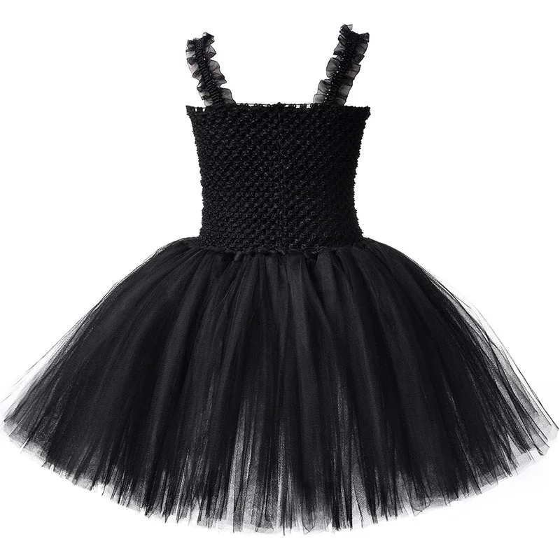 White Black Cat Tutu Dress for Baby Girls Halloween Costumes Kids Animal Kitty Birthday Outfit with Ears Hairbow Child Cloth@0Z*