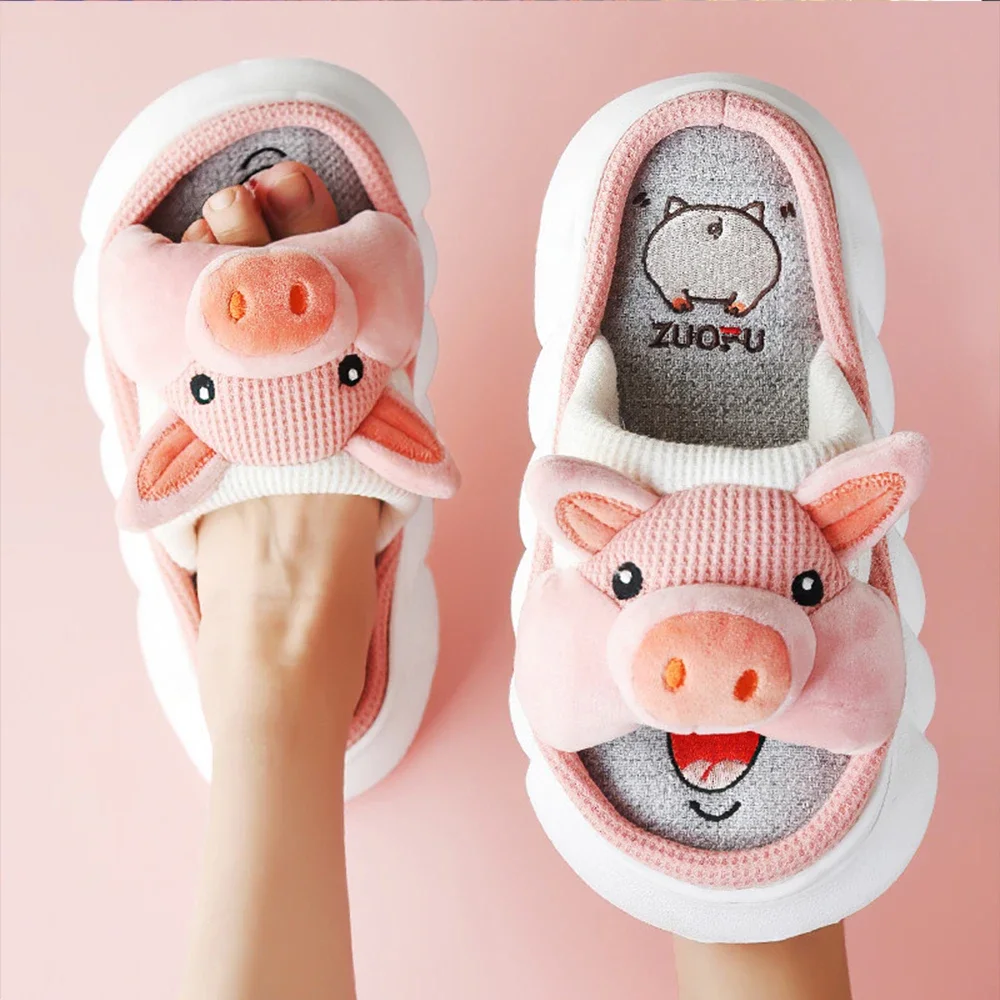 Animals Slippers Women Platform Shoes Cute Cartoon Thick Sole Home Slippers Bear Slippers Shark Slippers House Children Slippers